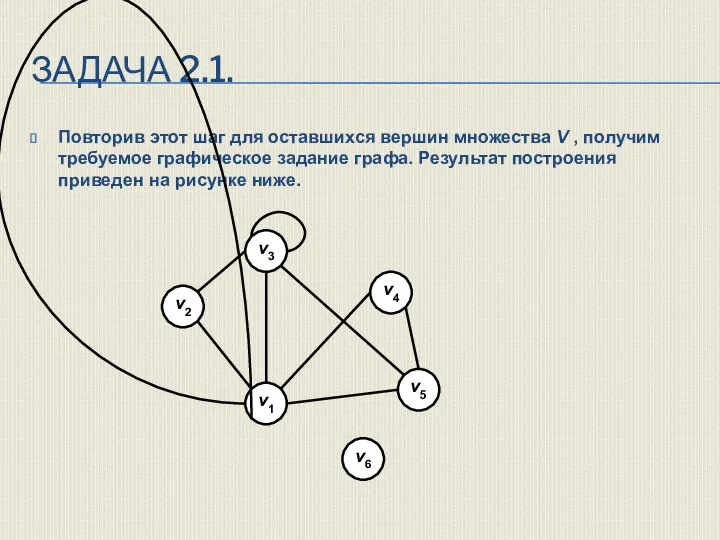 ЗАДАЧА 2.1. Повторив этот шаг для оставшихся вершин множества V , получим