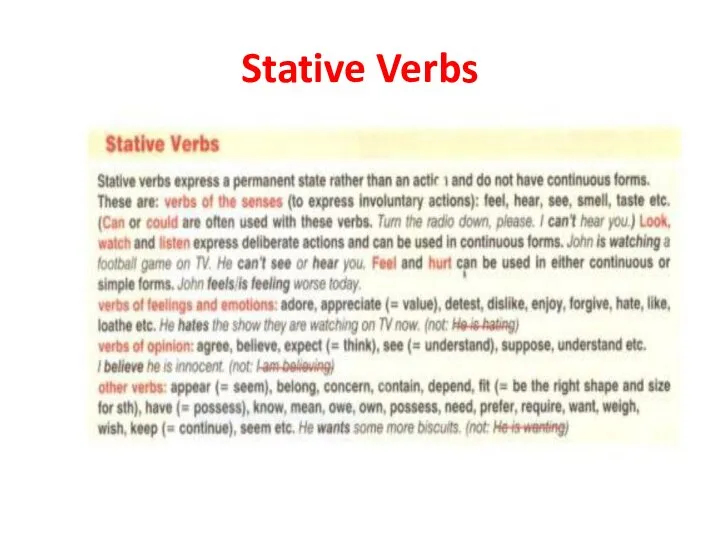 Stative Verbs