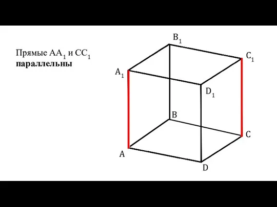 A B C D A1 B1 C1 D1 Прямые АА1 и СС1 параллельны