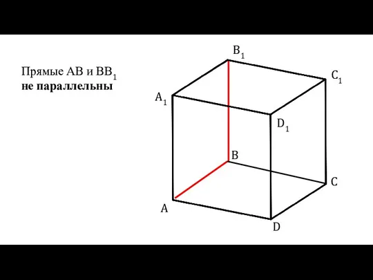 A B C D A1 B1 C1 D1 Прямые АВ и ВВ1 не параллельны