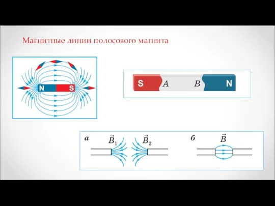 Магнитные линии полосового магнита