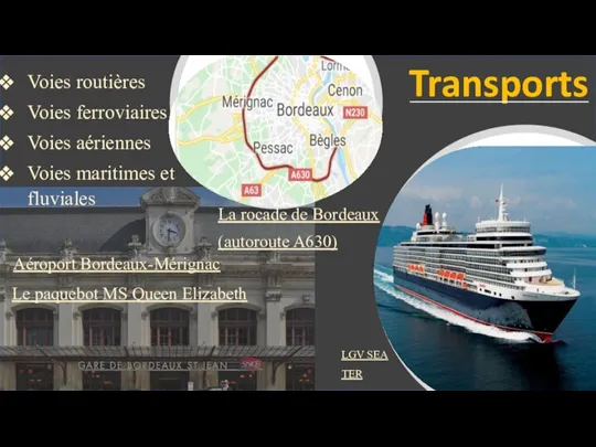 Transports Voies routières Voies ferroviaires Voies aériennes Voies maritimes et fluviales La