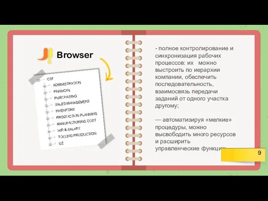 - полное контролирование и синхронизация рабочих процессов: их можно выстроить по иерархии