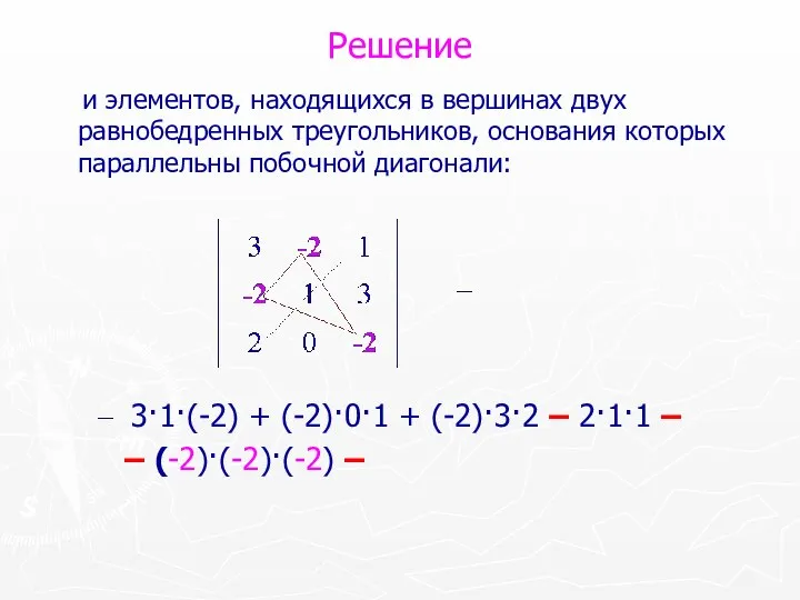 Решение и элементов, находящихся в вершинах двух равнобедренных треугольников, основания которых параллельны