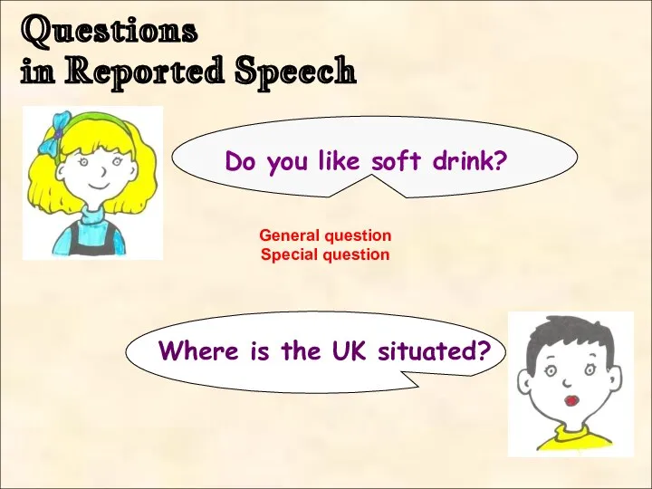 General question Special question Questions in Reported Speech Do you like soft