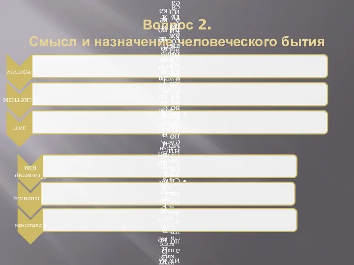 Вопрос 2. Смысл и назначение человеческого бытия