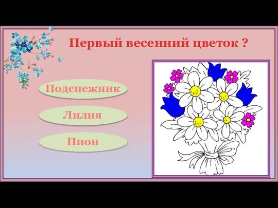 Первый весенний цветок ? Подснежник