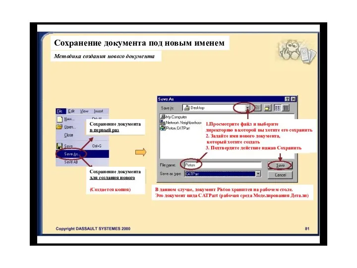 Сохранение документа под новым именем Методика создания нового документа Сохранение документа в