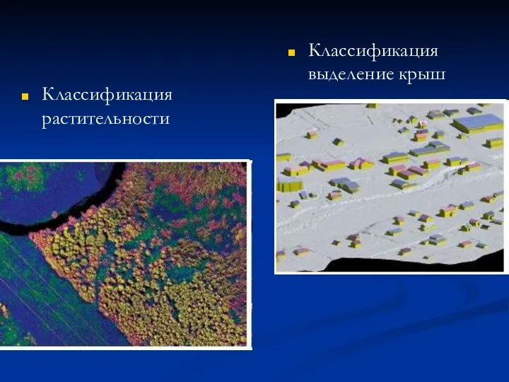 Классификация растительности Классификация выделение крыш