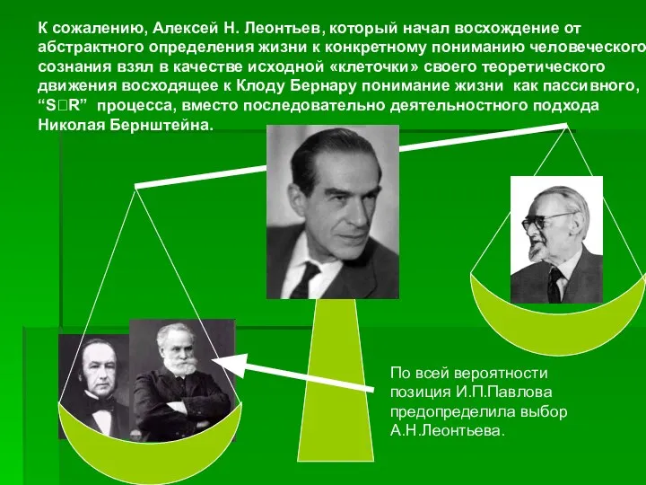 К сожалению, Алексей Н. Леонтьев, который начал восхождение от абстрактного определения жизни