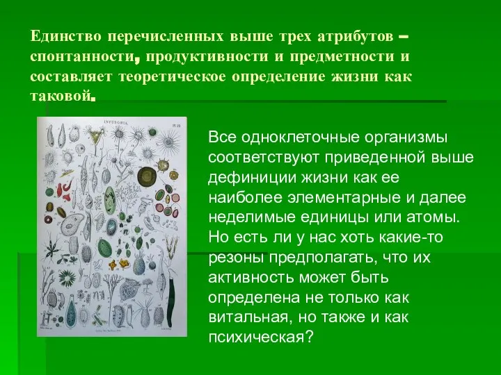 Единство перечисленных выше трех атрибутов – спонтанности, продуктивности и предметности и составляет