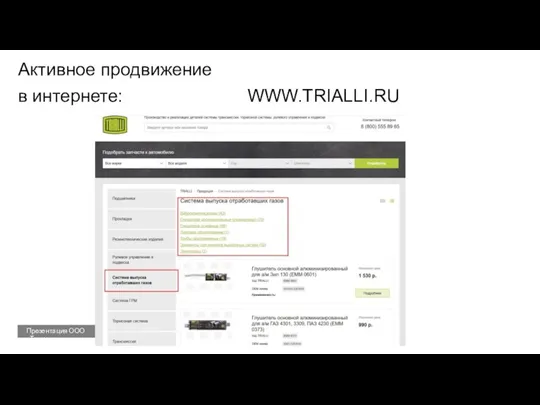 Активное продвижение в интернете: WWW.TRIALLI.RU