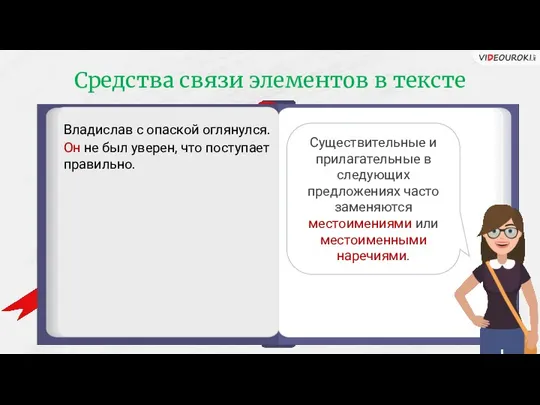 Средства связи элементов в тексте Владислав с опаской оглянулся. Он не был