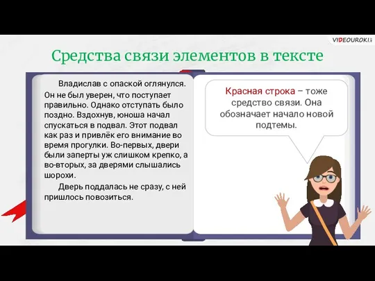 Средства связи элементов в тексте Владислав с опаской оглянулся. Он не был