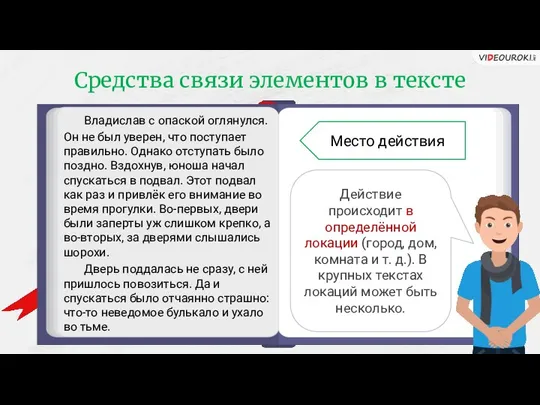 Средства связи элементов в тексте Владислав с опаской оглянулся. Дверь поддалась не