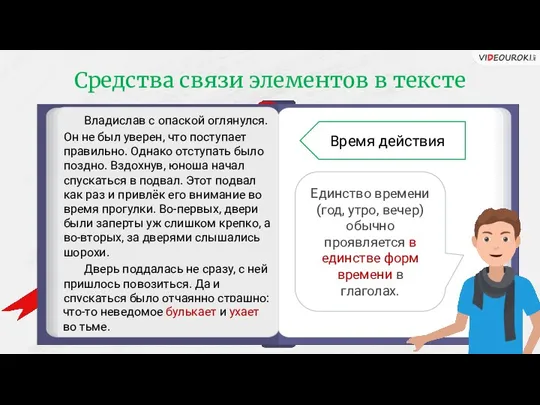 Средства связи элементов в тексте Владислав с опаской оглянулся. Дверь поддалась не