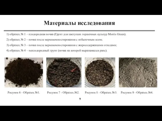 1) образец № 1 – плодородная почва (Грунт для цветущих горшечных культур
