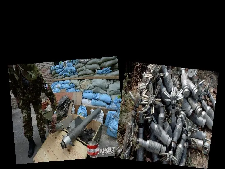 Кассетные боеприпасы: авиационные кассеты, реактивные снаряды, снаряженные боевыми элементами, которые выбрасываются вышибным