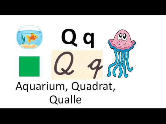 Q q Aquarium, Quadrat, Qualle