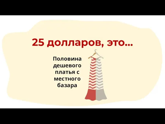 25 долларов, это… Половина дешевого платья с местного базара