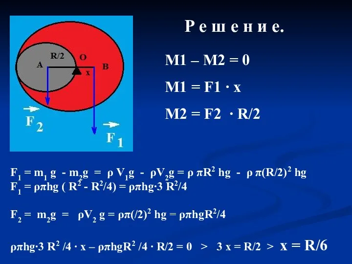 Р е ш е н и е. М1 – М2 = 0