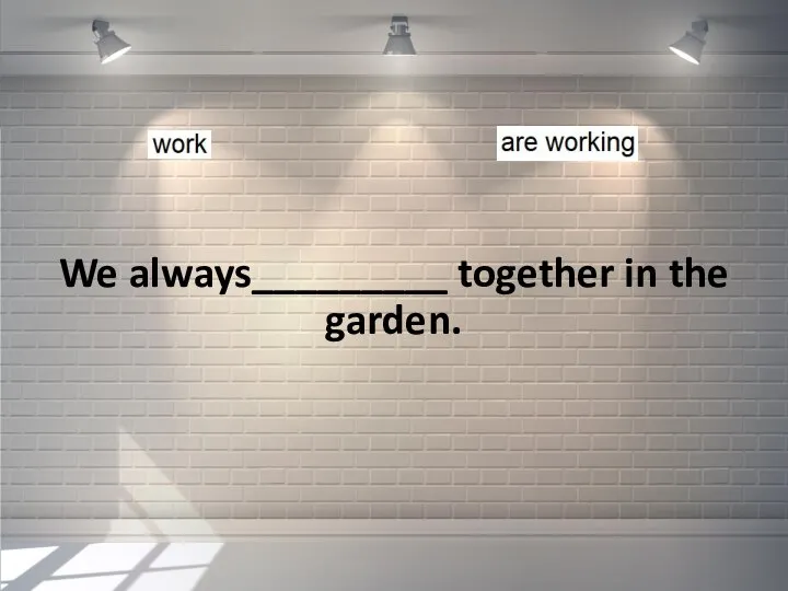 We always_________ together in the garden.