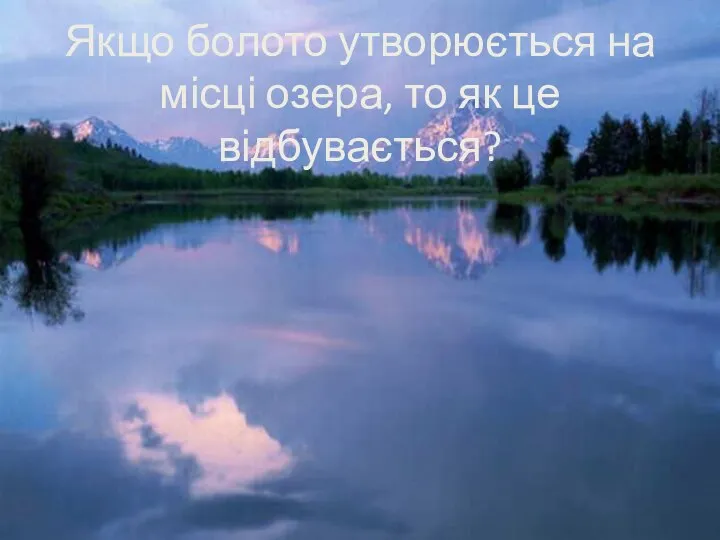 Якщо болото утворюється на місці озера, то як це відбувається?