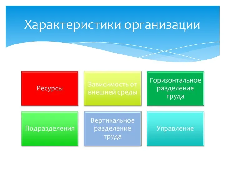 Характеристики организации