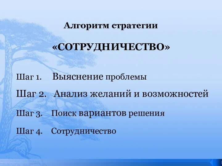 Шаг 2. Анализ желаний и возможностей Шаг 1. Выяснение проблемы Шаг 3.