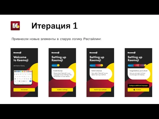 Итерация 1 Привнесли новые элементы в старую логику. Рестайлинг.