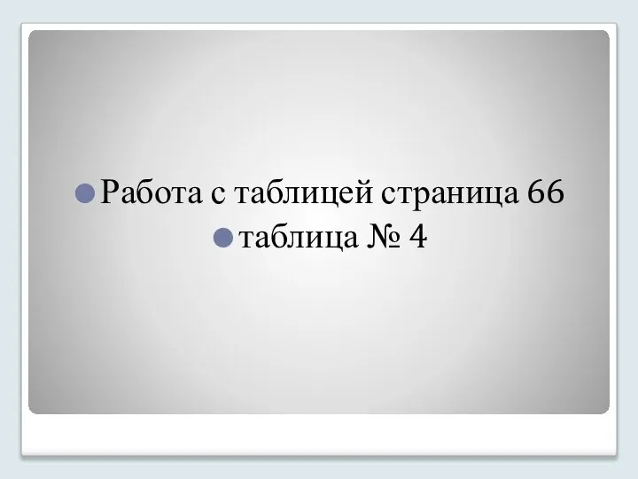 Работа с таблицей страница 66 таблица № 4