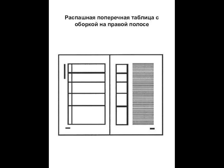 Распашная поперечная таблица с оборкой на правой полосе