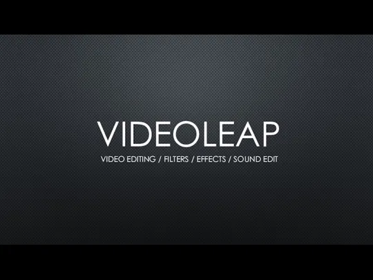 VIDEOLEAP VIDEO EDITING / FILTERS / EFFECTS / SOUND EDIT