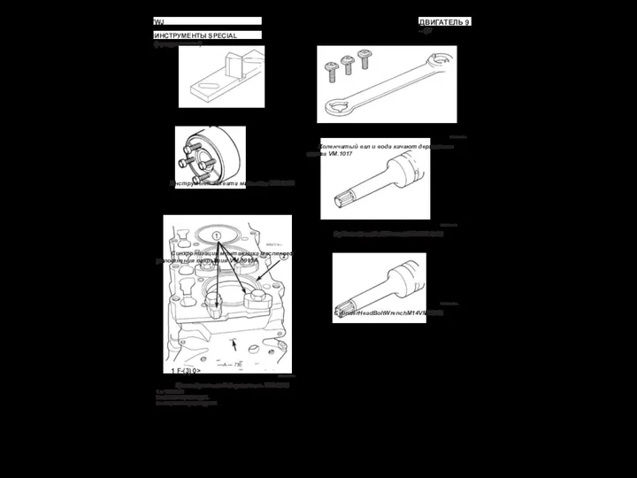 ДВИГАТЕЛЬ 9 - 67 WJ ИНСТРУМЕНТЫ SPECIAL (продолжены)