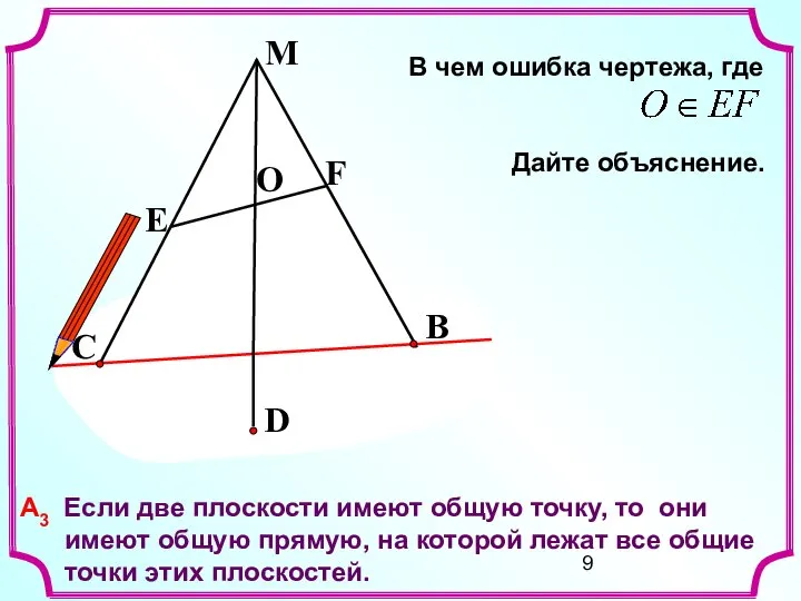 С Е М О F B D А3 Если две плоскости имеют