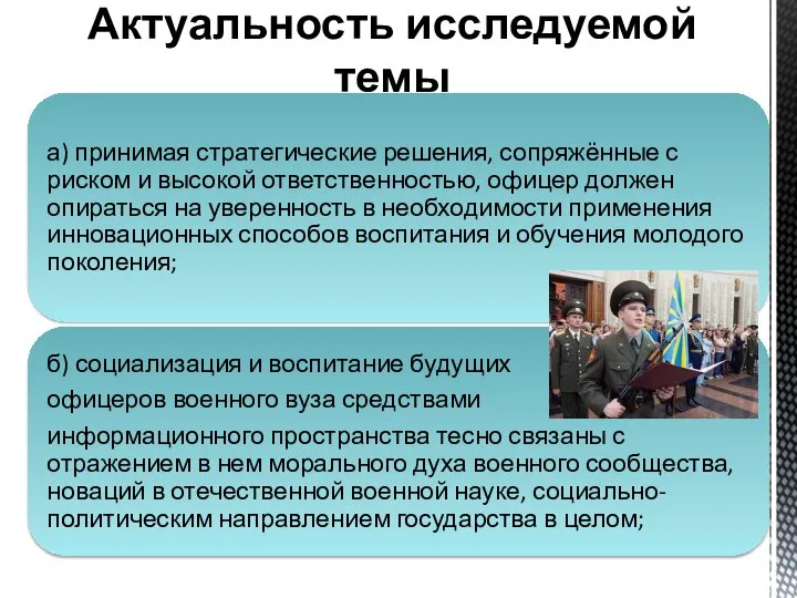 Актуальность исследуемой темы