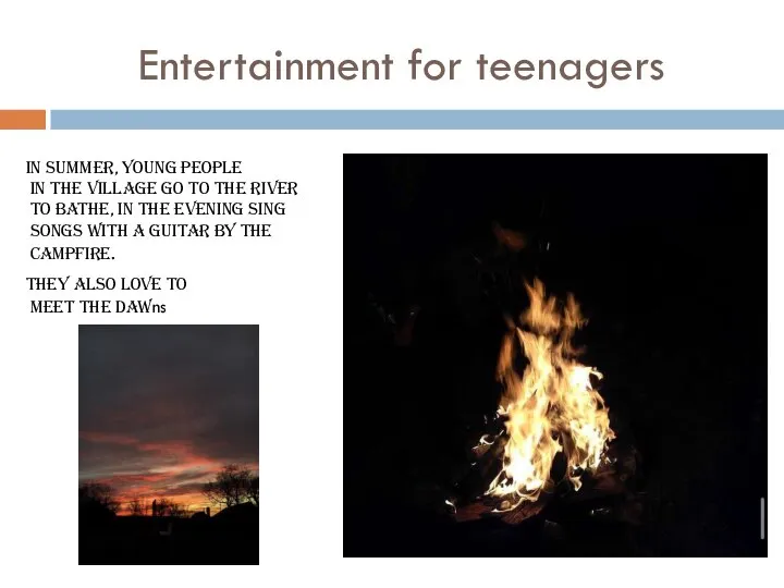 Entertainment for teenagers in summer, young people in the village go to