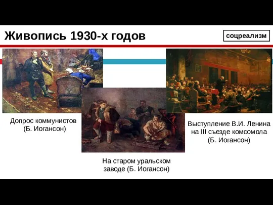 Живопись 1930-х годов Допрос коммунистов (Б. Иогансон) соцреализм На старом уральском заводе