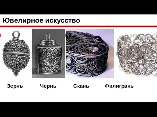 Ювелирное искусство Зернь Чернь Скань Филигрань