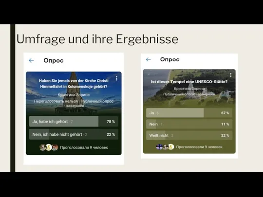 Umfrage und ihre Ergebnisse