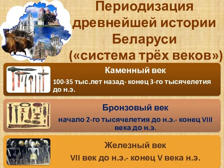 Периодизация древнейшей истории Беларуси («система трёх веков»)