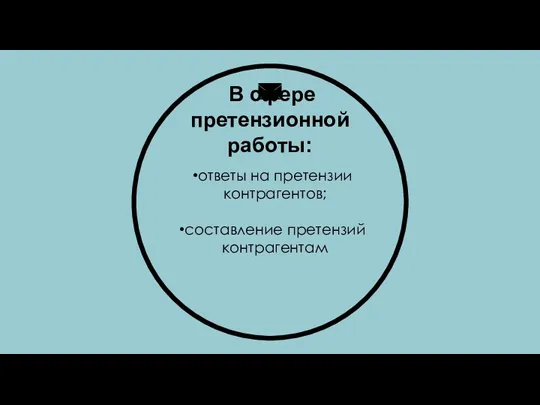 В сфере претензионной работы: ответы на претензии контрагентов; составление претензий контрагентам