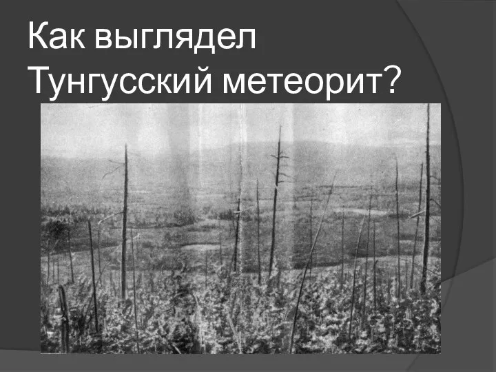 Как выглядел Тунгусский метеорит?