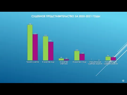 СУДЕБНОЕ ПРЕДСТАВИТЕЛЬСТВО ЗА 2020-2021 ГОДЫ 12