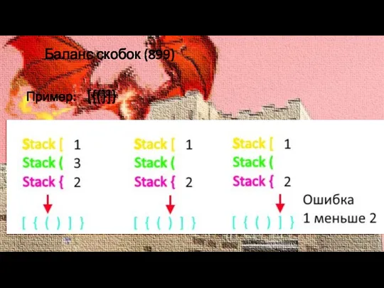 Баланс скобок (899) Пример: [{(}]}