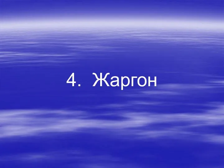 4. Жаргон