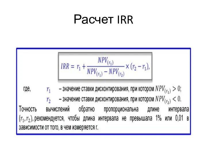 Расчет IRR