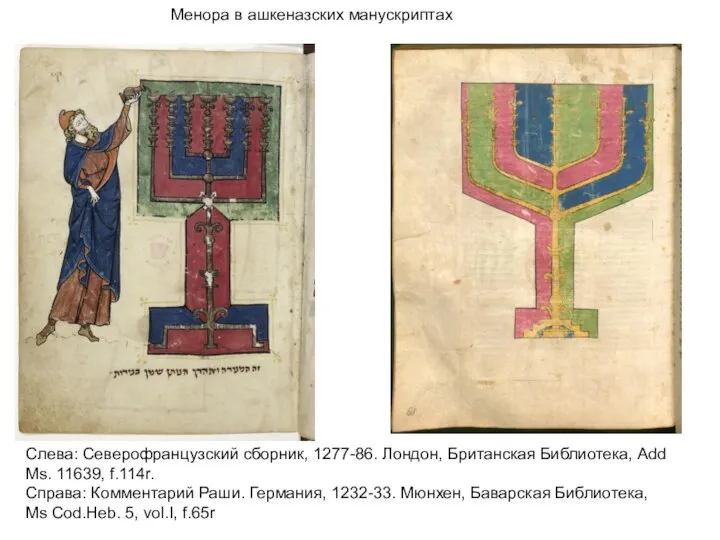 Слева: Северофранцузский сборник, 1277-86. Лондон, Британская Библиотека, Add Ms. 11639, f.114r. Справа: