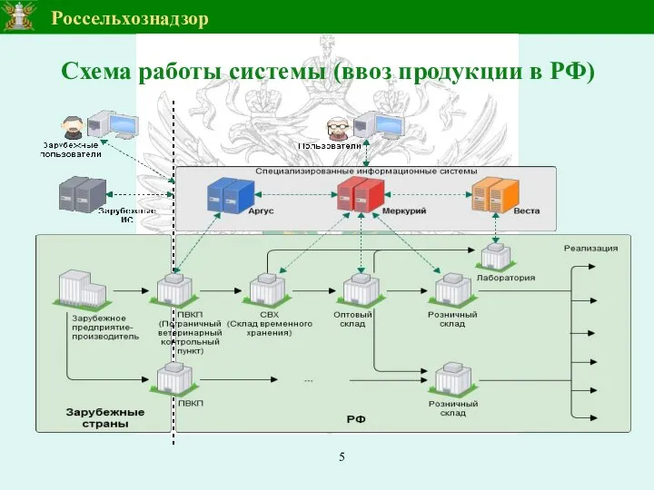 Схема работы системы (ввоз продукции в РФ)