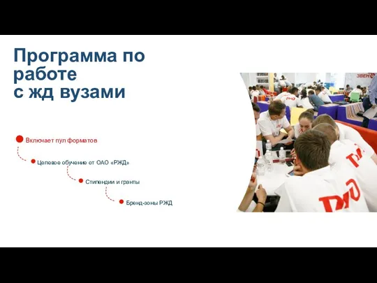 Стажировка 2019 Включает пул форматов Целевое обучение от ОАО «РЖД» Стипендии и